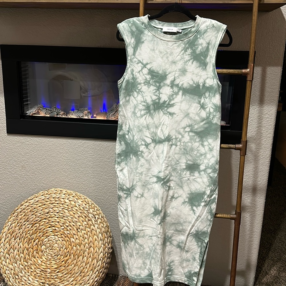 Greylin - Green Constance tie dye dress